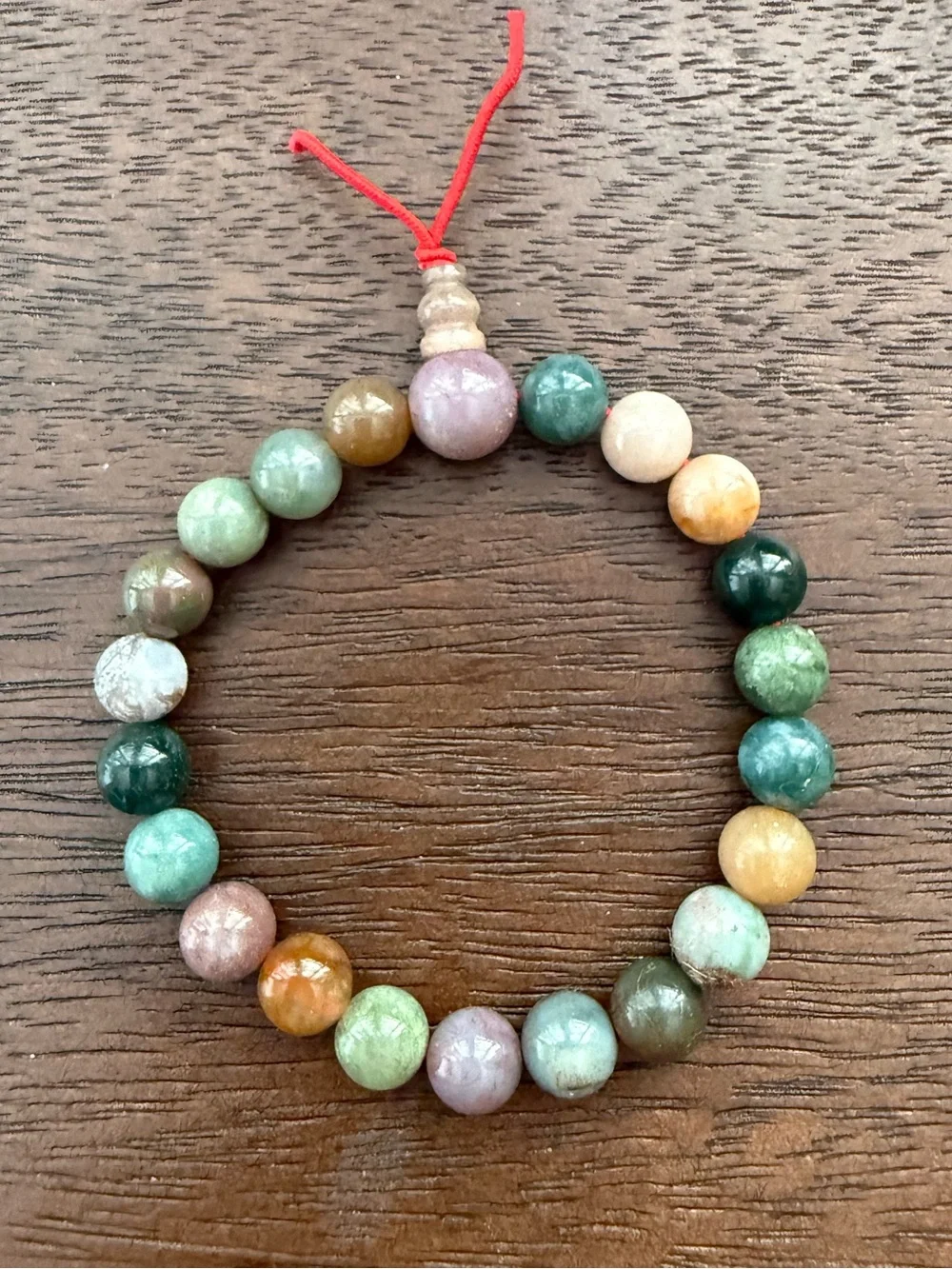Multicolor Agate Bead Stretchy Bangle Bracelet